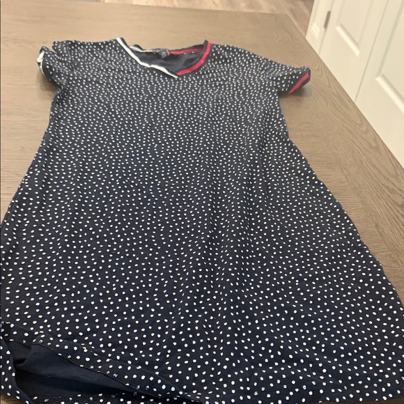 Tommy Hilfiger Navy Dress with White Dots and Red Accents - Picture 1 of 3